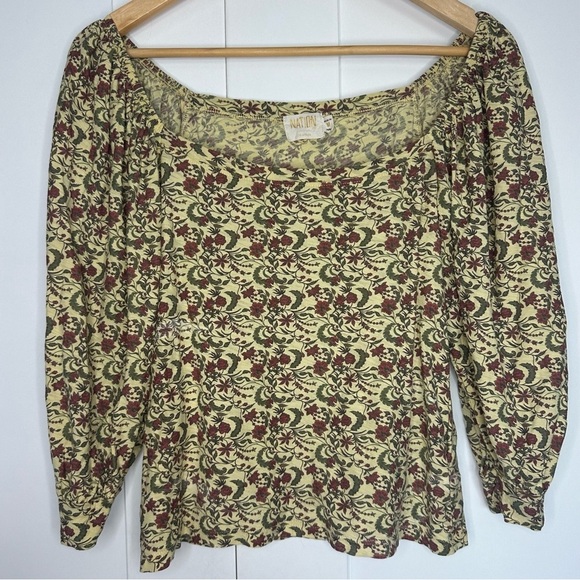 NATION LTD dallyce romance tee in vintage fleur Medium yellow floral cottagecore - Picture 7 of 14